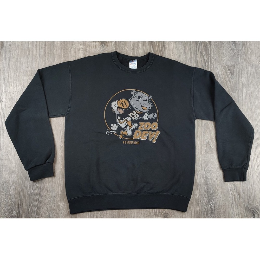 Jerzees NuBlend M Crewneck Sweater Zoo Day Cincinnati  Bengals‎ Team Fiona Hippo
